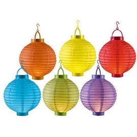 Set of 6 Paper Lanterns LED Light Diameter 20 cm Wireless Paper Lanterns Lantern