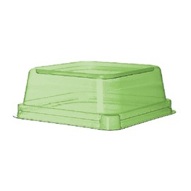 Eco-Products Compostable 5" To Go Containers Clear Green Dome Lids, Case of 400, Fits 10-14oz Veridian Square Boxes, Renewable PLA Material Made from Plants, Cold Foods, ASTM Compliant, BPI-Certified