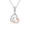 ZakiaHo Heart Initial L Necklaces Alphabet Letter Sparkling Rose Flower
