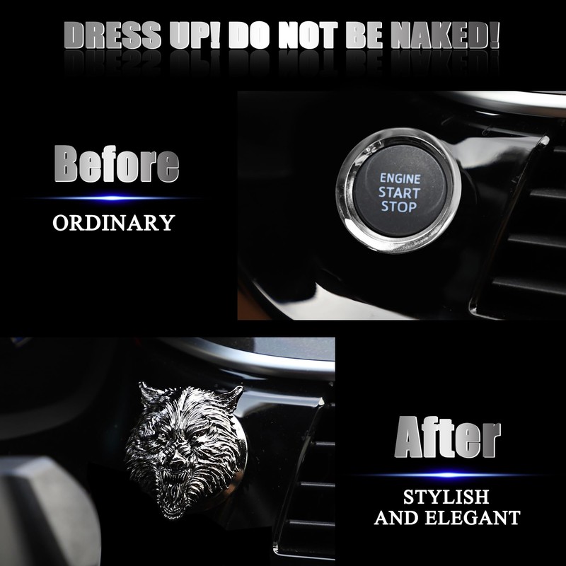 TOMALL Car Engine Start Button Cover Aluminum Push Start Button