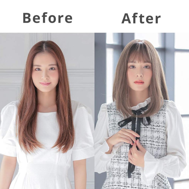 AQUADOLL wg317JBK Wig, Medium, Full Wig, Simple Midi, Black Hair,