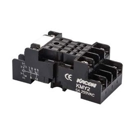 KMY2, Relay Socket for 505-2P, HR705-2P Series, 8 pins, DIN Rail, Black Color