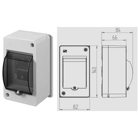 ELEKTRO-PLAST Surface-Mounted Small Distribution Box Fuse Box 1 Row for 3 Modules IP 30 Light Grey