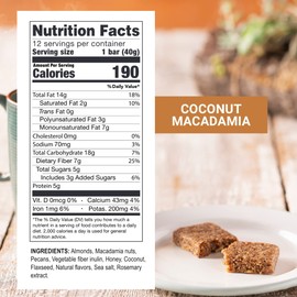 Prolon Fasting Bars | 5g Protein, 7g Fiber | Keto-Friendly, Gluten-Free, Dairy-Free, Plant-Based | Nutrition for Intermittent Fasting | Formulated to Not Break Your Fast | Coconut Macadamia Nut (12 Count)