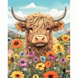 cewlonp Highland Cow Paint by Number for Adults-Paint by Numbers for Adults Beginner,Cow Paint by Numbers for Gift Home Wall Decor(16x20inch)