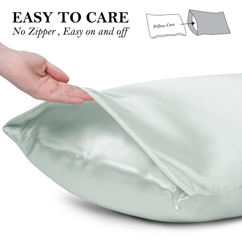 PiccoCasa Satin Pillowcases for Hair and Skin with Eye Mask