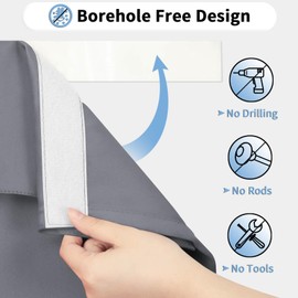 OutdoorLines Blackout French Door Curtains, Privacy Thermal Insulated Tie up Glass Shades, Easy to Install Tricia Window Shade, Small Front Door Curtain, W26 x L20 inch, Grey, 1 Panel