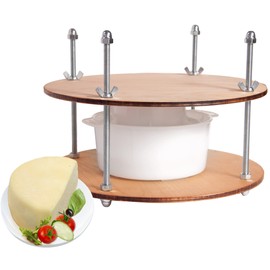 Wooden cheese press diameter 11.2 in and 1 cheese making form 45 oz Pressure up to 50 Pounds colorless