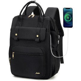 Laptop Backpack for Women College School Backpacks Purse Womens Work Business Bag Travel Daypack Teens Girls Bookbags (Black)