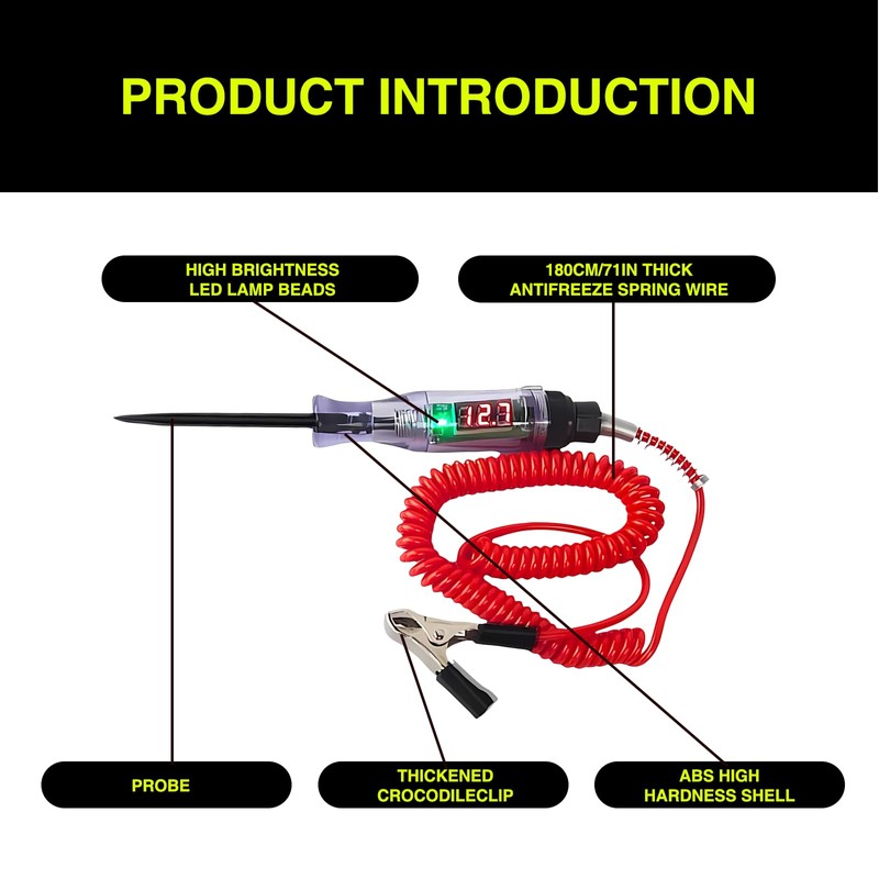 Leogony 3-120v circuit tester, car fuse test light Dc Voltage