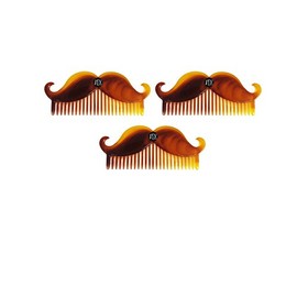 JYE Kit de 3 Peines de plástico para barba y bigote. Regalo para Hombre, día del padre, divertida forma de bigote, hipster