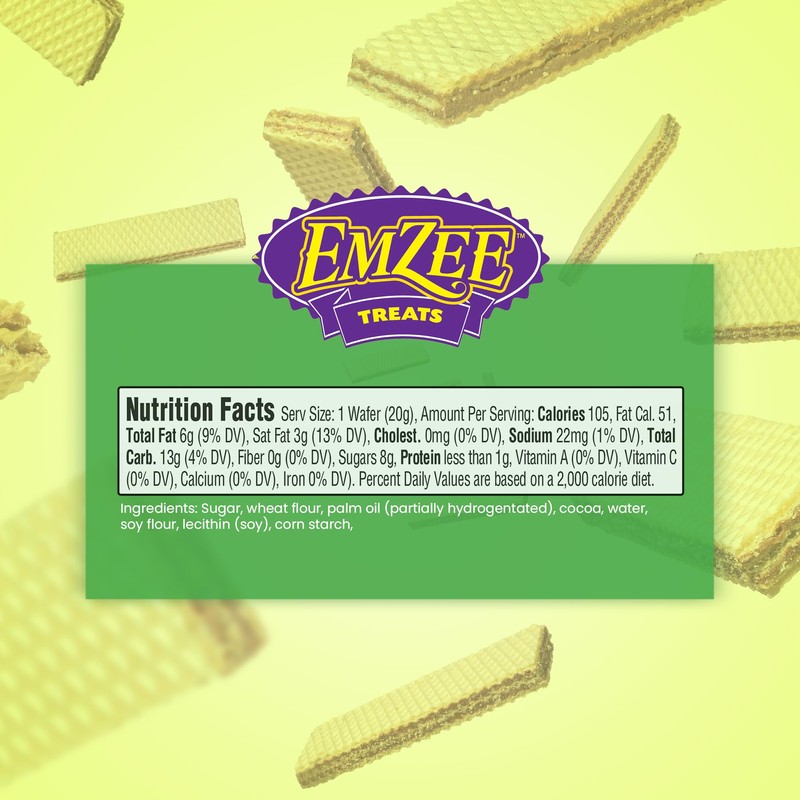 Emzee Wafers (40 Pack) Individually Wrapped Dairy Free Wafers Filled