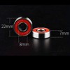 GCA Red Silver ABEC-9 608 RS Skateboard Longboard Bearings (8PCS)