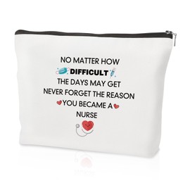 VZXMKA Nurse Gifts for Women - Nurse Christmas Gift Ideas,Nurses Week Gifts Graduation Presents for Nurses Practitioner Retirement Appreciation Gift Valentine Day Birthday Presents Womens Makeup Bag
