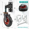 FAHKNS 8" Gate Wheels with Brake, 360 Degree Swivel Spring-Loaded,