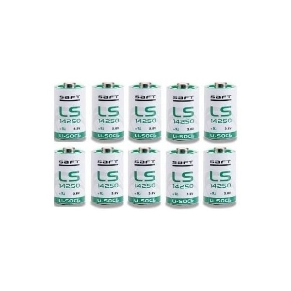 (10 PACK) Saft LS-14250 1/2 AA 3.6V Lithium (non Rechargeable)