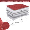 TINRAIYANG Car Seat Covers Front Pair, Breathable Leather Automotive Front