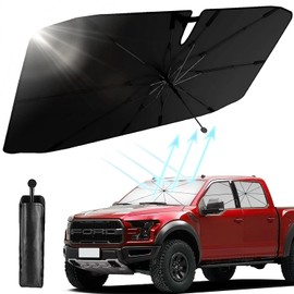 Txeouse Sonnenschutz Auto Frontscheibe,2024 Upgrade 360° Drehbar Faltbarer Windschutzscheibe Sonnenschutz,UV-Schutz,Wärmeisolierung,Einfache Lagerung,Passt in Die Meisten Autos Und SUV(145 X 85cm)