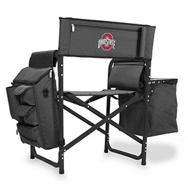 ONIVA - a Picnic Time brand Ohio State Buckeyes - Fusion Backpack Chair with Cooler, (Dark Gray with Black Accents)