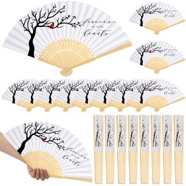 25 Pcs Red Cardinalfuneral Favors Fans Forever in Our Hearts Folding Fan Memorial Handheld Paper Celebration of Life Decorations Fans for Guest Funeral Condolence Sympathy Gift