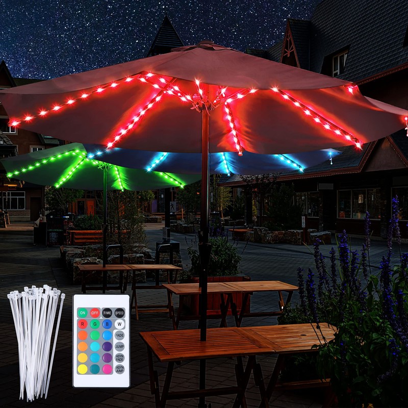 Patio Umbrella String Lights with 16 Color Changing and 12