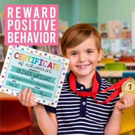 25 Colorful Preschool Diploma Kindergarten Certificates for Kids - Kindergarten Diploma Certificate Paper for Printing, Graduation Certificates of Achievement Award Certificates for Students