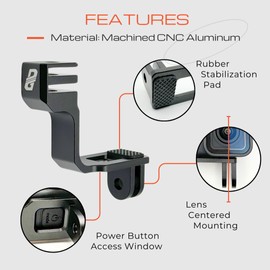 Dango Design Vertical Mount L-Bracket Elbow Adapter for GoPro Hero 9/10/11/12/13 Black | 90 Degree Rotation | CNC Aluminum
