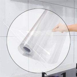 15.75 * 118" Contact Paper, Peel and Stick Clear Wall Protector,Heat-Resistant Clear Shelf Liner Backsplash Protector,Oil-Proof Protective Film Wallpaper,Transparent Kitchen Wall Sticker 1PCS
