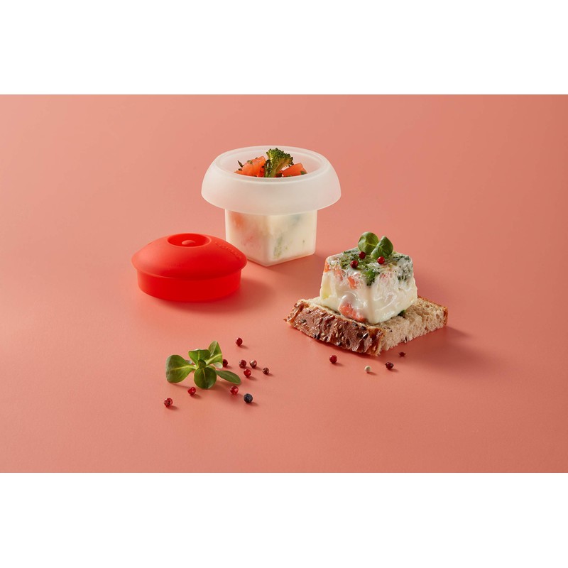 Lékué 100 ml Square Ovo, Red