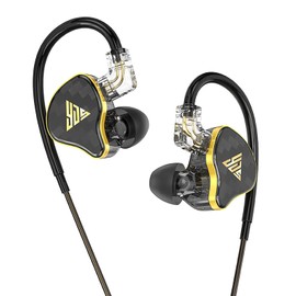 FEDAI 820 in Ear Monitor Headphones, HiFi Stereo IEM Earphones, Noise Isolating Professional Earbuds,Dynamic Dual Driver Wired Earbuds with Detachable Cable, Noise Canceling Headset (Black,No Mic)