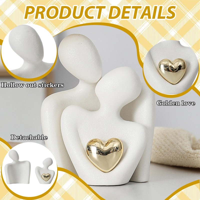 Sikweny Ornaments for Living Room, Ceramic White Ornaments Shelf Decorations