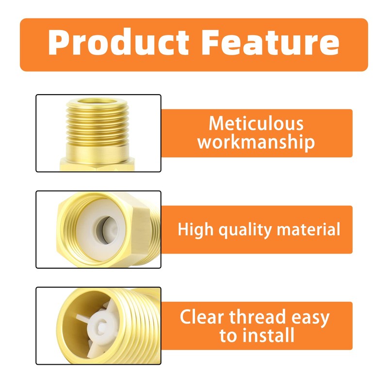 GASHER 2PCS Brass Check Valve 1/2" Female to 1/2" Male