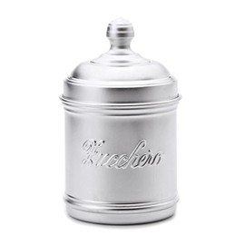 Italo Ottinetti Dull Aluminum Storage Canister, Plain Or with Inscription 10 cm Zucchero, Aluminium, Metallic, One Size