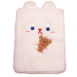 Plush Tablet Bag for Girls Cute Pattern Multiple Protection Lightweight Tablet Sleeve Case Tablet Carrying Case White