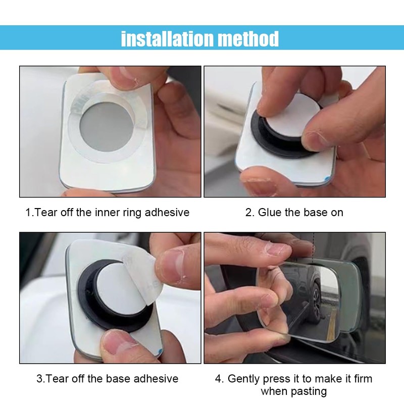 Rectangle Blind Spot Car Mirror - 2" Frameless HD Glass