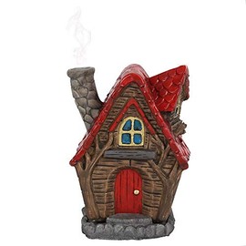 Adorable Multicolor Tiny Fairy Chimney Incense Cone Burner - 12cm x 10cm (1 Pc) - Unique & Intricately Designed - Captivating Home Decor & Aromatherapy Experience