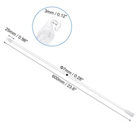 uxcell Blind Wand Replacement with Hook,1Pcs 24" Long Acrylic Blind Tilt Wand with Hook and Grip, Vertical Blind Rod Stick for Window Blind Stick Wand Opener (Transparent)