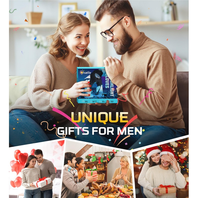 Led Flashlight Gloves Gifts for Men Dad, Handy Cool Gadgets,Led