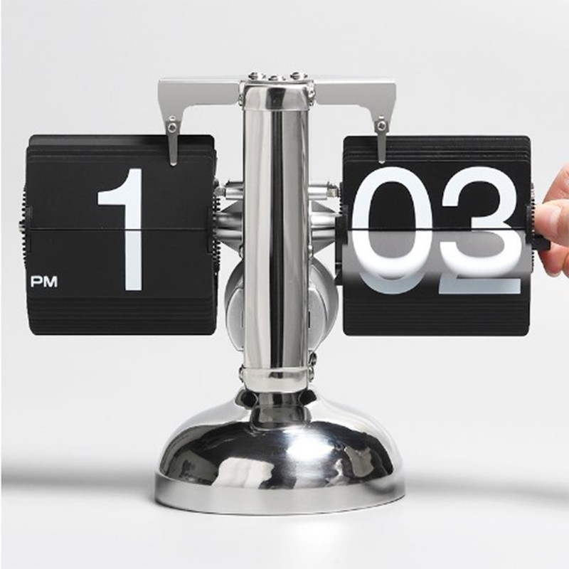 Digital Flip Down Clock Retro Minimalist Single Foot Mechanical Auto