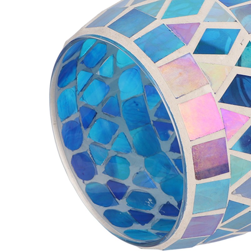 Purple Blue Mosaic Glass Candle Holder Romantic DIY Scented Candle