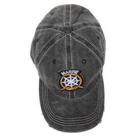 Ipetboom Retro Navy Captain's Baseball Cap Embroidered Duckbill Hat for Men Women Breathable Cotton Sun Hat