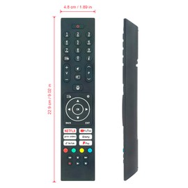 AULCMEET Remote Control,RC45137T RC43137 RC43137P New Replace Remote fit for Bush Smart Full HD HDR LCD TV fit for Logik Nordmende Techwood TV 40FT24CA 32FT24CA 32HT24CA 24HT24CA