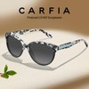 CARFIA Acetate Black White Cat Eye Sunglasses for Women Polarized