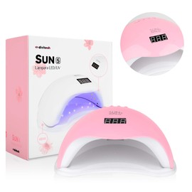 Lámpara Uv Para Uñas Sun 5 48w, Secador De Uñas Profesional, Lámpara Para Uñas Profesional Para Kit Polygel Para Uñas, 4 Ajustes de Temporizador, Ideal Para Kit De Uñas. (Rosa)