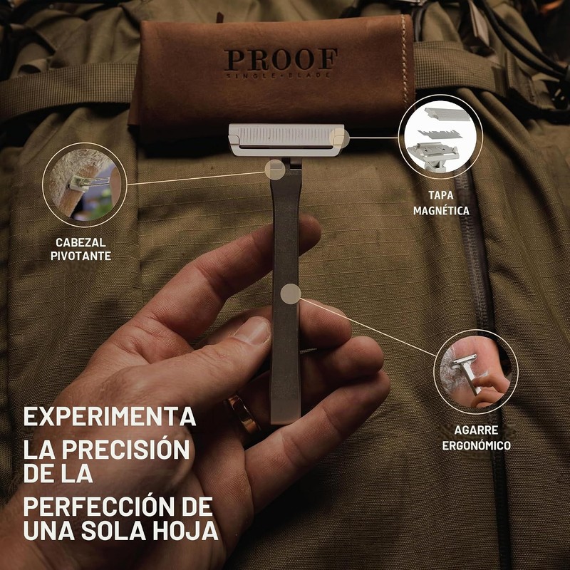 Maquinilla de afeitar de seguridad Proof Razor de aluminio con