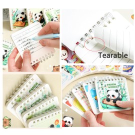 YIHUANYIFA 4pcs Small Notebooks Pocket Top Bound Spiral Panda Notepads 60Sheets/120Pages Tiny Memo Pads Memo Notepads for Home, College, Office, Work, Travel (panda 4pcs)