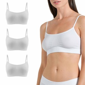 Risalti Women's Bra Without Underwire Bamboo Narrow Shoulder Pack of 3 - Women's Bra Light Support, Soft Than Bustier Women's Cotton, Bra Without Underwire, Bralette Women, Seamless Bra - Made in