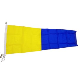 Flag and Banner International Signal Flag - Nautical Flag | Double Stitched, Durable Hardware | Made in USA - No. 2 5 International Code Signal Nylon Pennant with Rope and Snap Hook