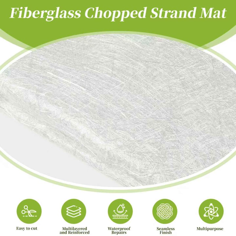 Fiberglass Chopped Strand Mat, 1.5 oz,Fiberglass Repair kit,Easy to Use，Strong