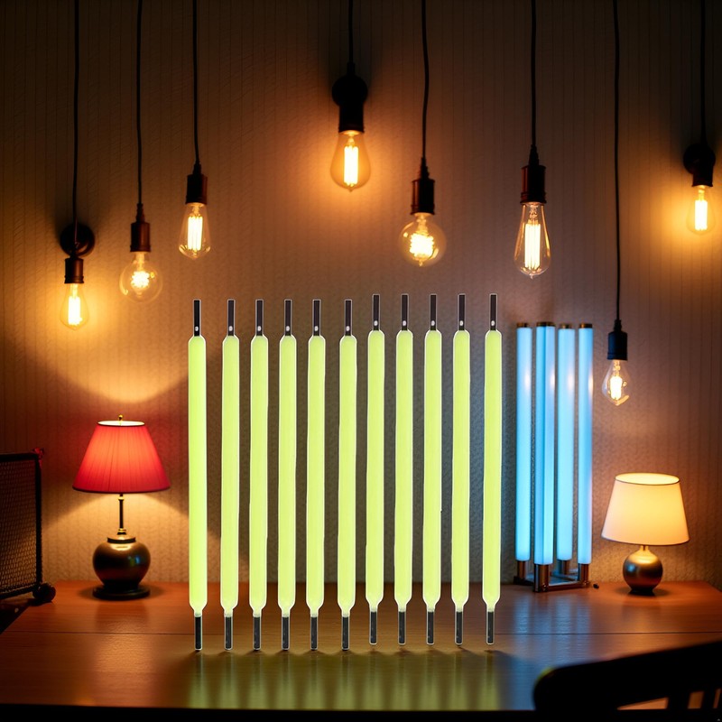 Junfamilee 10Pcs Green Edison Bulb LED Filament Lamp Parts DC3V